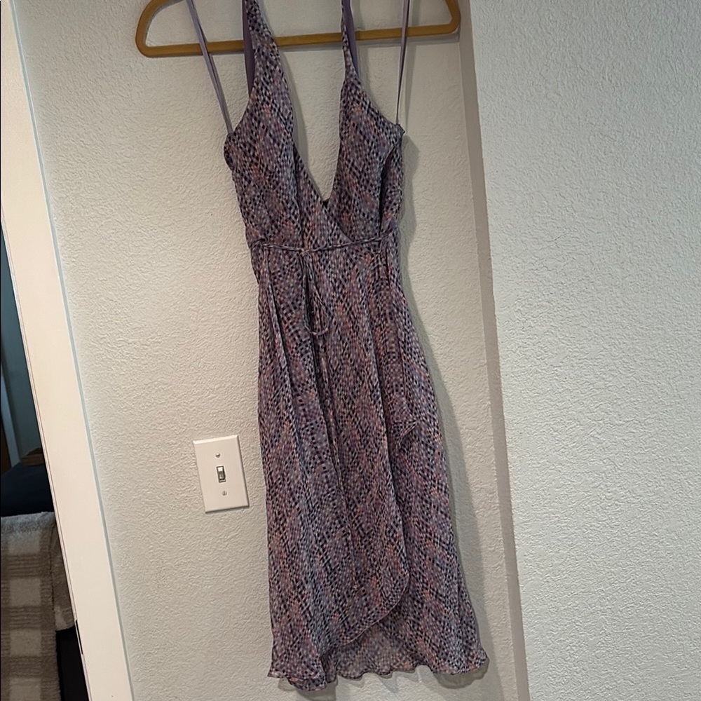 BCBGMaxAzria Purple Backless Silk with Spaghetti Straps cocktail sundress